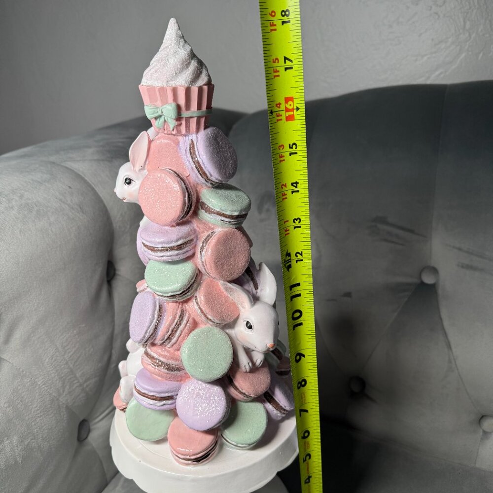 Cupcakes & Cashmere Easter Macaroons Bunny Topiary Tree Cake Pedestal NWT - Picture 12 of 12